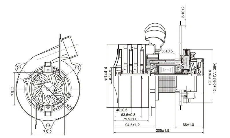 XWHTH9538 Brushed DC Vacuum Cleaner Motor