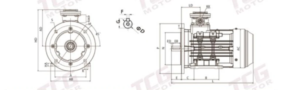 Ex d IIC T4 Explosion Proof Motor B14 Small Flange
