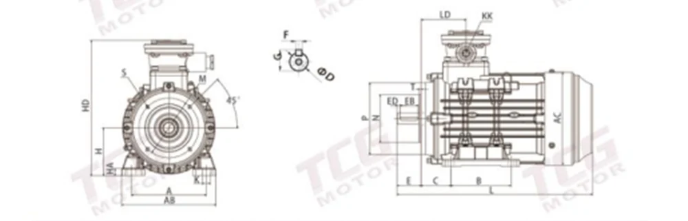 Ex d IIC T4 Explosion Proof Motor B14 Small Flange