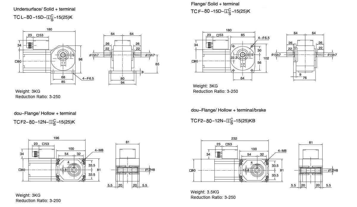 Single Output Shaft Right Angle Gear Motor